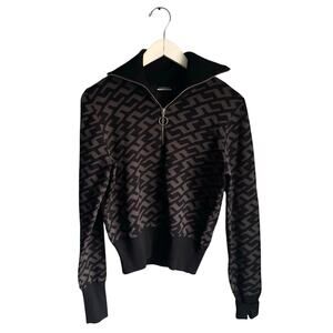J.LINDEBERG Women's Kerla Knitted Zip Sweater size Small Black Grey